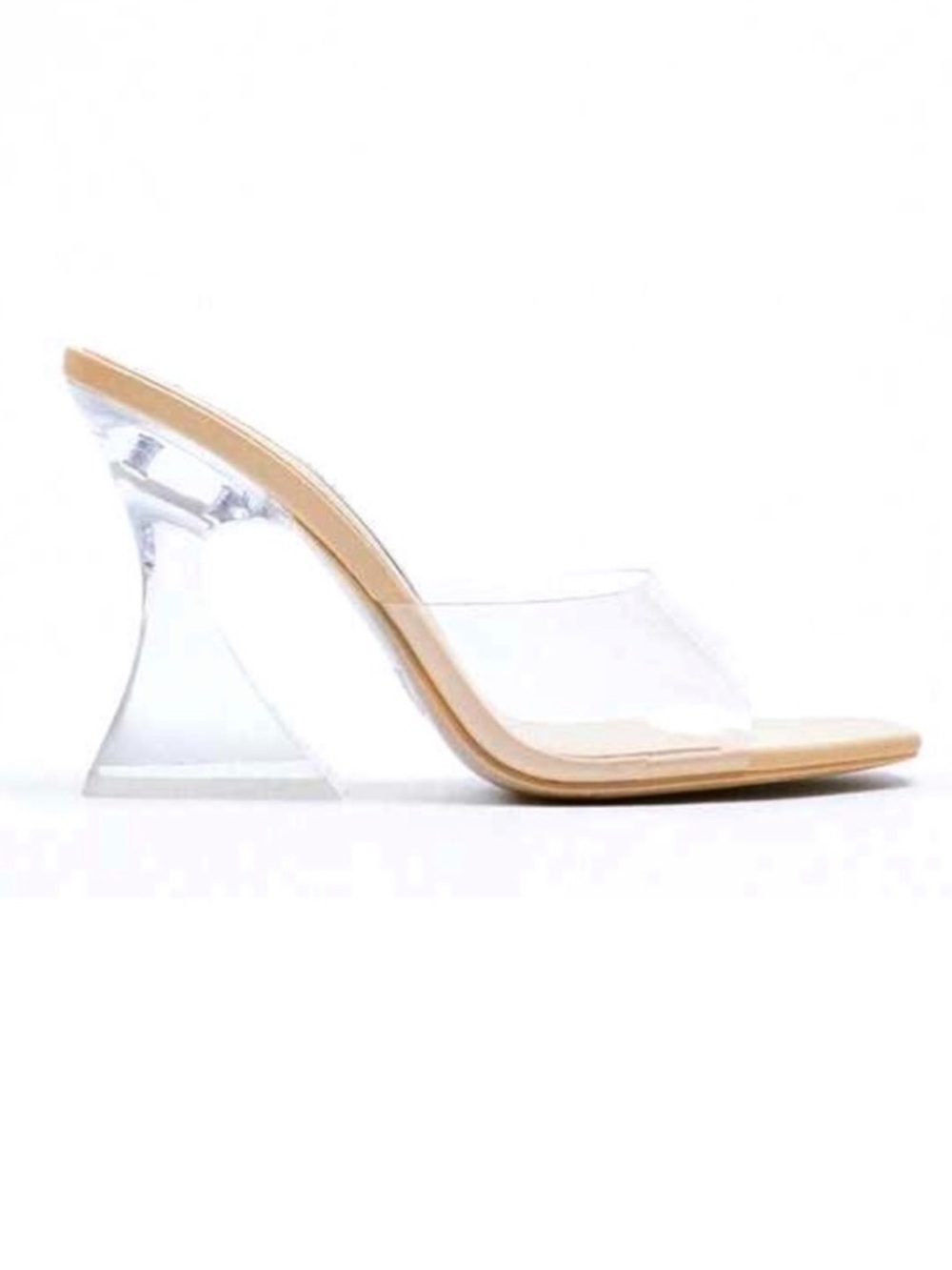 ZARA Women’s methacrylate and vinyl clear heeled sandals🤍🤍